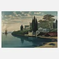 C. A. Tullberg, Arkadische Landschaft, 1919, Öl auf Leinwand