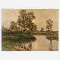 Otto Wild, "Landschaft bei Lilienthal, Worpswede", Öl auf Leinwand