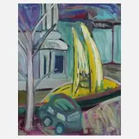 Lucy Jones, "Car", Öl auf Leinwand