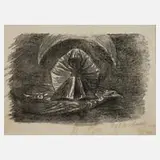 Ernst Barlach, "An den Mond II", Lithographie
