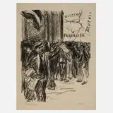 Max Liebermann, Zeitungsverkäufer, Kreidelithographie auf fasrigem Japanpapier