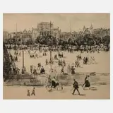 Paul Peschke, Der Augustusplatz in Leipzig, Radierung mit Roulette