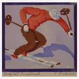 Peter Waldner, Der Skifahrer, Farbholzschnitt