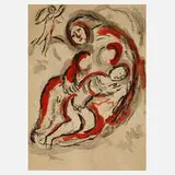 "Hagar in der Wüste" by Marc Chagall, Farblithographie, sold Nov 2022