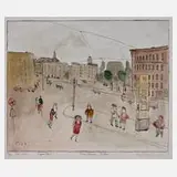 Kurt Mühlenhaupt, "Prenzlauer Allee", 1994, aquarellierte