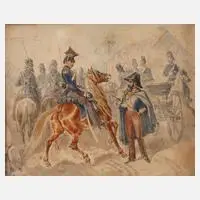 Prof. Theodor Hosemann, Österreichische Ulanen, 1842, Aquarell