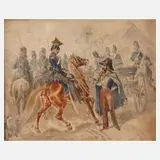 Prof. Theodor Hosemann, Österreichische Ulanen, 1842, Aquarell