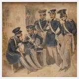 Prof. Theodor Hosemann, Soldaten der Landwehr, 1842, Aquarell