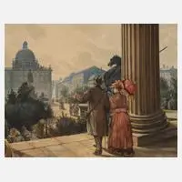 Prof. Albert Wirth, Das Berliner Schloss, Aquarell auf leichtem Karton