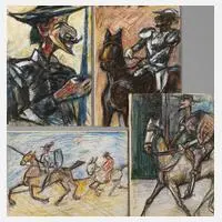 Arthur Degner, Serie zu "Don Quijote", Mischtechniken mit Darstellungen von Szenen aus dem Leben von Don Quijote und Sancho Panza
