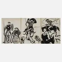 Arthur Degner, Folge zu "Don Quijote", Zeichnungen mit der Darstellung von Szenen aus dem Leben von Don Quijote und Sancho Panza