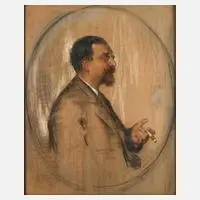 Hans Hattop, Herrenbildnis, Pastell auf Karton