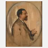 Hans Hattop, Herrenbildnis, Pastell auf Karton