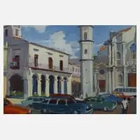 Ortloff, In der Stadt, Gouache