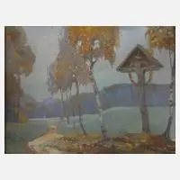 Theodor Schäfer, "Herbstliche Birken", 1919, pastellner