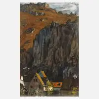 Ludwig von Senger, Partie in Kallmünz an der Naab, Gouache