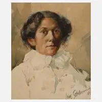 Max Schlemmiger, Damenportrait, Aquarell