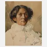Max Schlemmiger, Damenportrait, Aquarell
