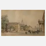 Wolfgang Tritt, Unter den Linden, Aquarell über Bleistift