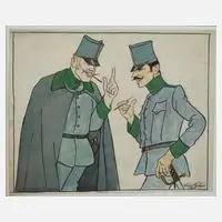 Lino Salini, Im Gespräch, 1915, Aquarell und Tusche