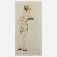 Max Brüning, "Kammerkätzchen", aquarellierte