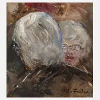 Manfred Feiler, Das Paar, 1925, Ölfarben und teilweise gespachtelt auf Hartfaserplatte