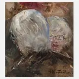 Manfred Feiler, Das Paar, 1925, Ölfarben und teilweise gespachtelt auf Hartfaserplatte