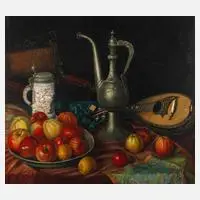 Walther Gasch, "Großes Stillleben mit Äpfeln", 1940, Tempera
