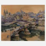 Kurt Geipel, Plauenansicht, 1924, Aquarell und Deckweiß