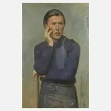 Rolf Krause, "Der Sinnende", Öl auf Pappe