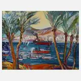 Johannes Zepnick, "Aqaba - Der Hafen", 2005, Öl auf Leinwand