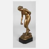 Ludwig Eisenberger, weiblicher Akt mit Muschelschale, Bronze