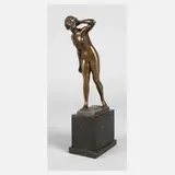 Hugo Meisel, stehender weiblicher Akt, Bronze