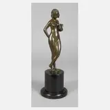 Franz Barwig attr., weiblicher Akt mit Blume, Bronze
