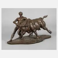 Hughes, Herakles und der kretische Stier, Bronze
