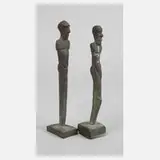 Hartmann Greb, zwei moderne männliche Stelen, Bronze