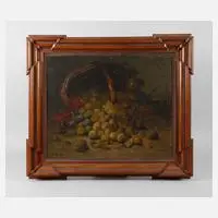 L. Hubert, Stillleben mit Pflaumen, Öl auf Leinwand