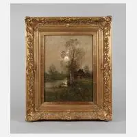 Johann Jungblut, Abend im Moor, Öl auf Leinwand