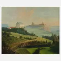 Kahle, Burg Ranis und Schloss Brandenstein, Öl auf Leinwand und auf Hartfaserplatte kaschiert