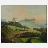 Kahle, Burg Ranis und Schloss Brandenstein, Öl auf Leinwand und auf Hartfaserplatte kaschiert
