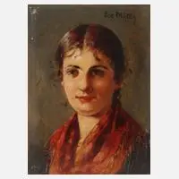 Emma von Müller, Portrait einer jungen Frau, Öl auf Holztafel