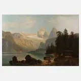 Wilhelm Theodor Nocken, Sommerliche Alpenlandschaft, Öl auf Leinwand