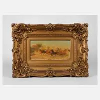 jun., "Ungarischer Pferdemarkt" by Adolf Baumgartner, Öl auf Sperrholz, sold Aug 2022
