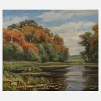 Rudolf Bissen, Herbst am See, 1902, Öl auf Leinwand