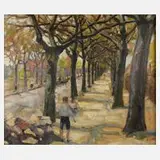 Nelly Cunow-Deetjens, Herbstliche Allee, Öl auf Leinwand