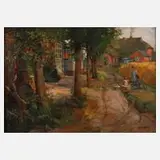 Ernst Albert Fischer-Cörlin, "In der Sommerfrische", Öl auf Leinwand