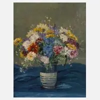 Henry Gundlach, Blumenstillleben, Öl auf Leinwand
