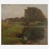Kurt Haase-Jastrow, "Abendnebel", Öl auf Leinwand
