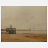 Georg Hambüchen, Am Meer, Öl auf Leinwand