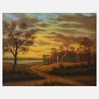 Hartmann, Abendliche Herbstlandschaft, Öl auf Leinwand